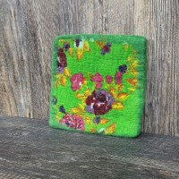 Green Wool and Cotton Felted Trivet